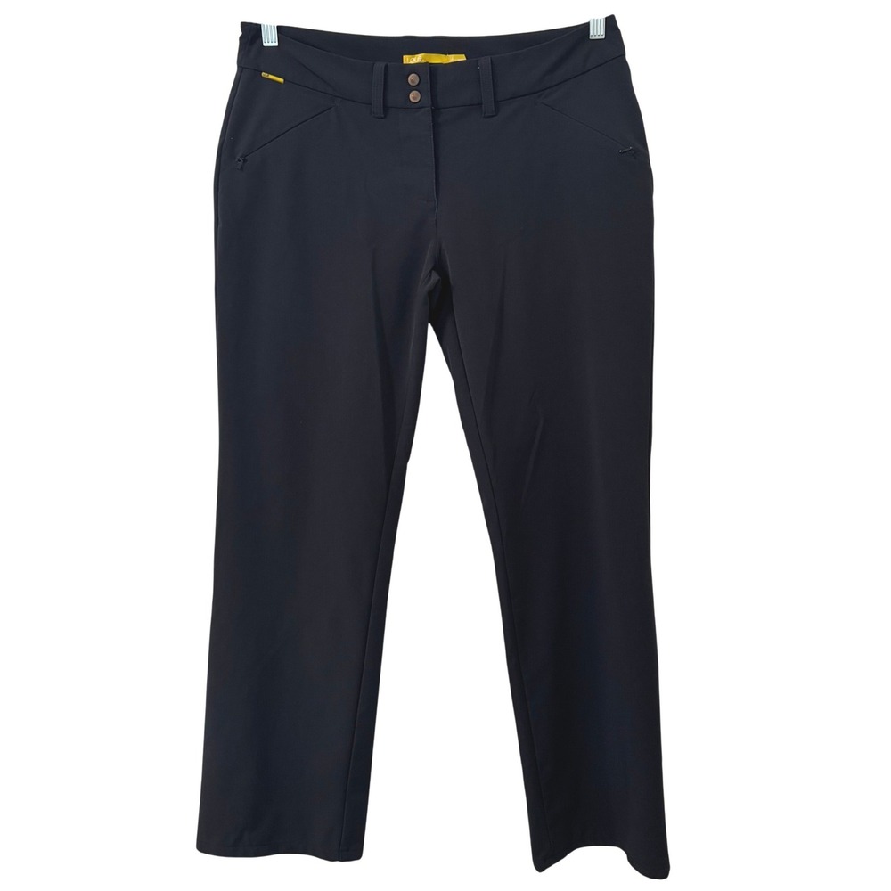 Lole Pants Womens Size 12 Black Straight Leg UPF 50 Wicking Stretch Performance